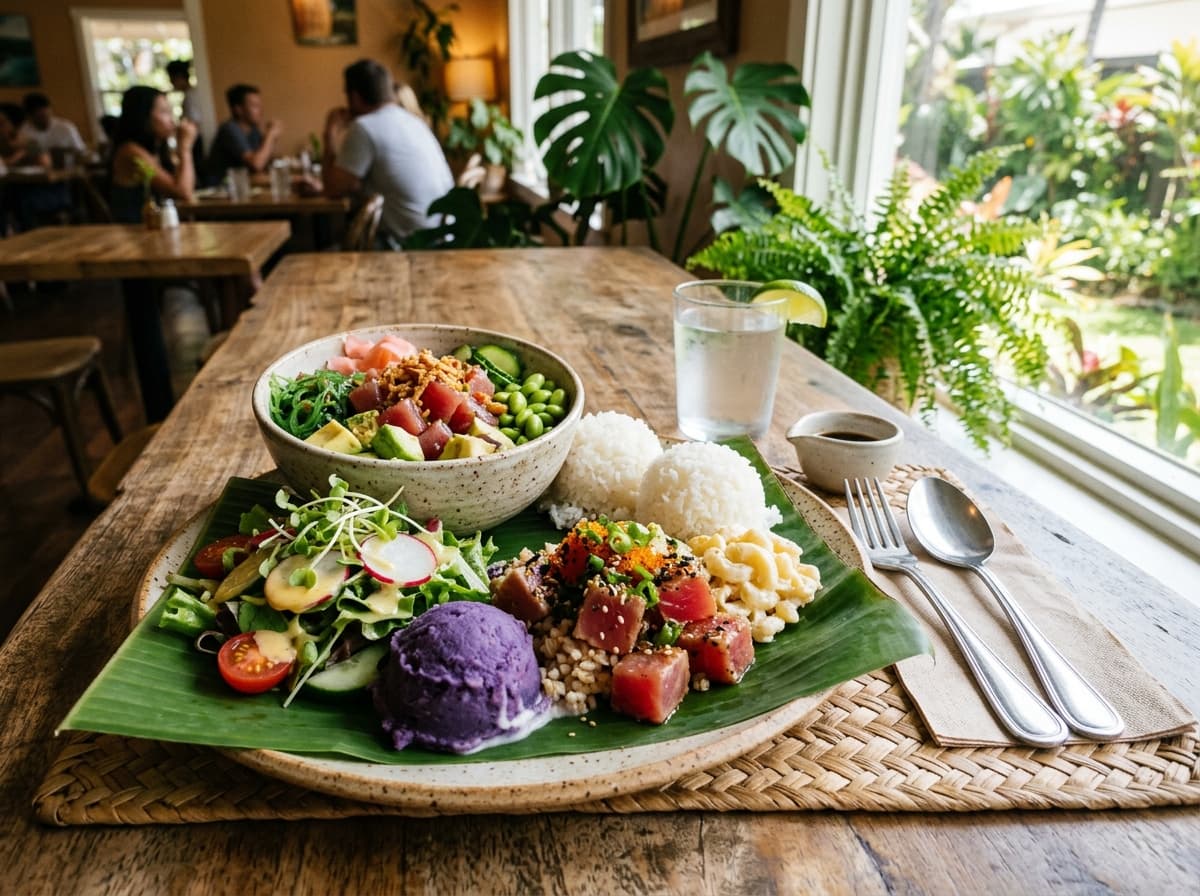 A freshly prepared meal at a local eatery